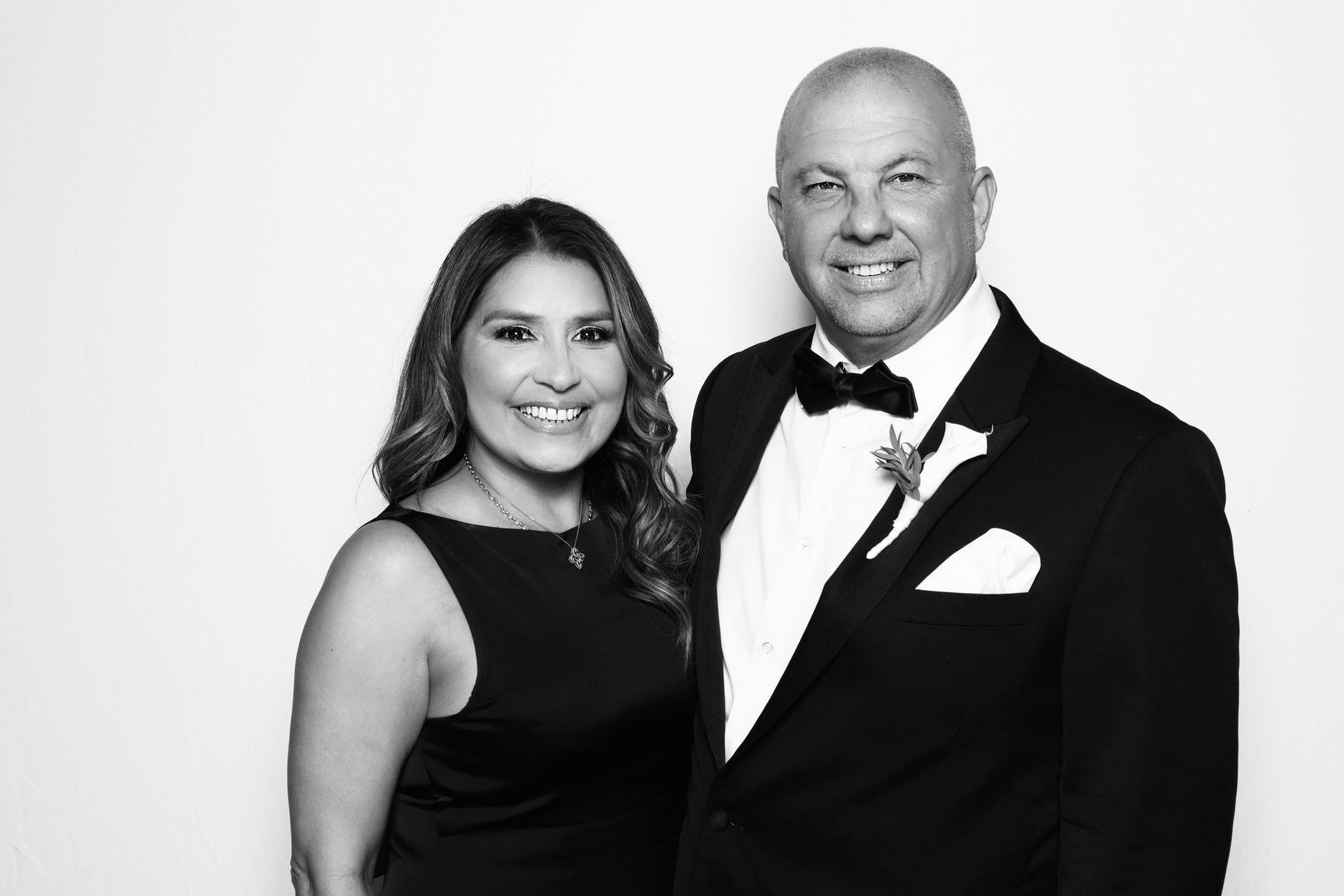 Luxury black and white photo booth print with premium finish