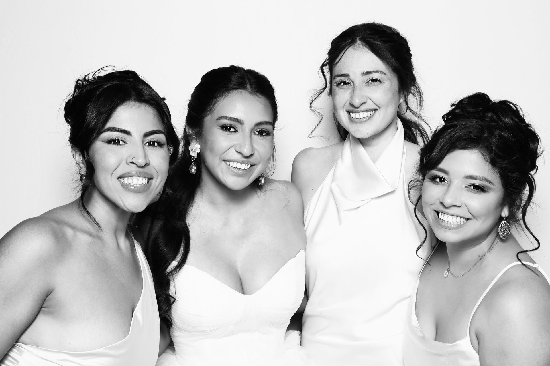 Formal event guest portrait from black and white glam photo booth rental