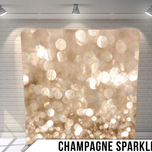 A wall with a picture of champagne sparkles on it