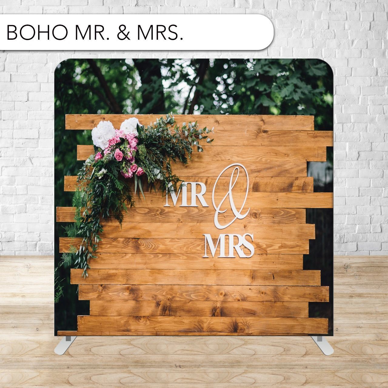 A wooden wall with the words mr and mrs on it