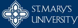 A logo for st. mary 's university on a blue background