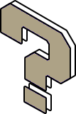 Tan and white isometric question mark.