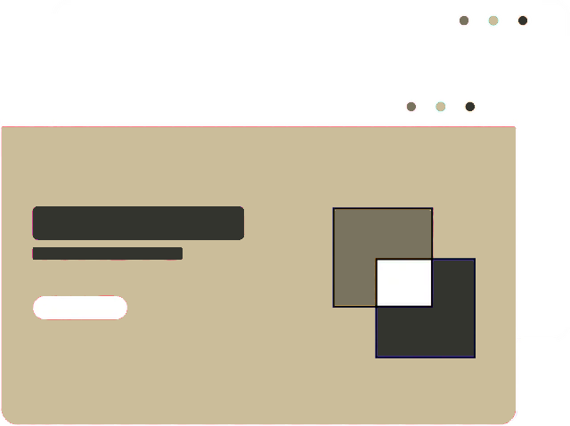 Beige abstract design with dark gray and white squares, and dots.