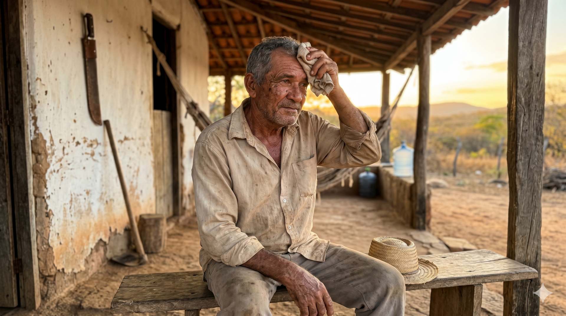 Trabalhador rural descansando, ilustrando o direito à aposentadoria no INSS sem precisar pagar carnê