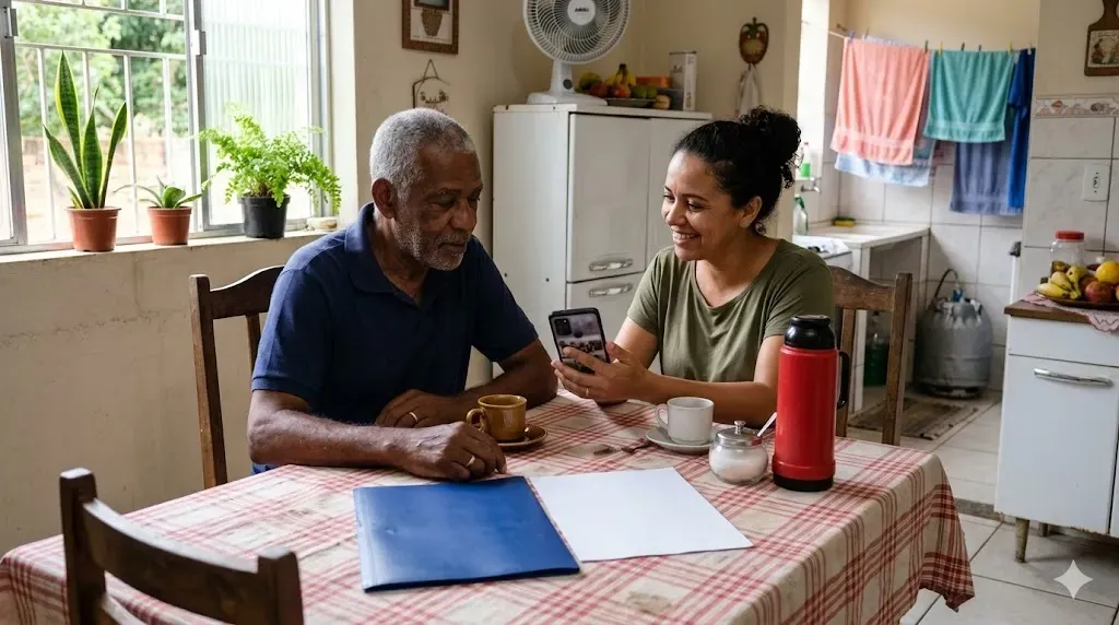Família organiza documentos para aposentadoria especial sem idade mínima