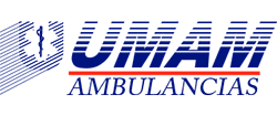 Logotipo de Ambulancias UNAM, servicio de ambulancias mexicano, con un s&iacute;mbolo m&eacute;dico y texto sobre una l&iacute;nea roja.