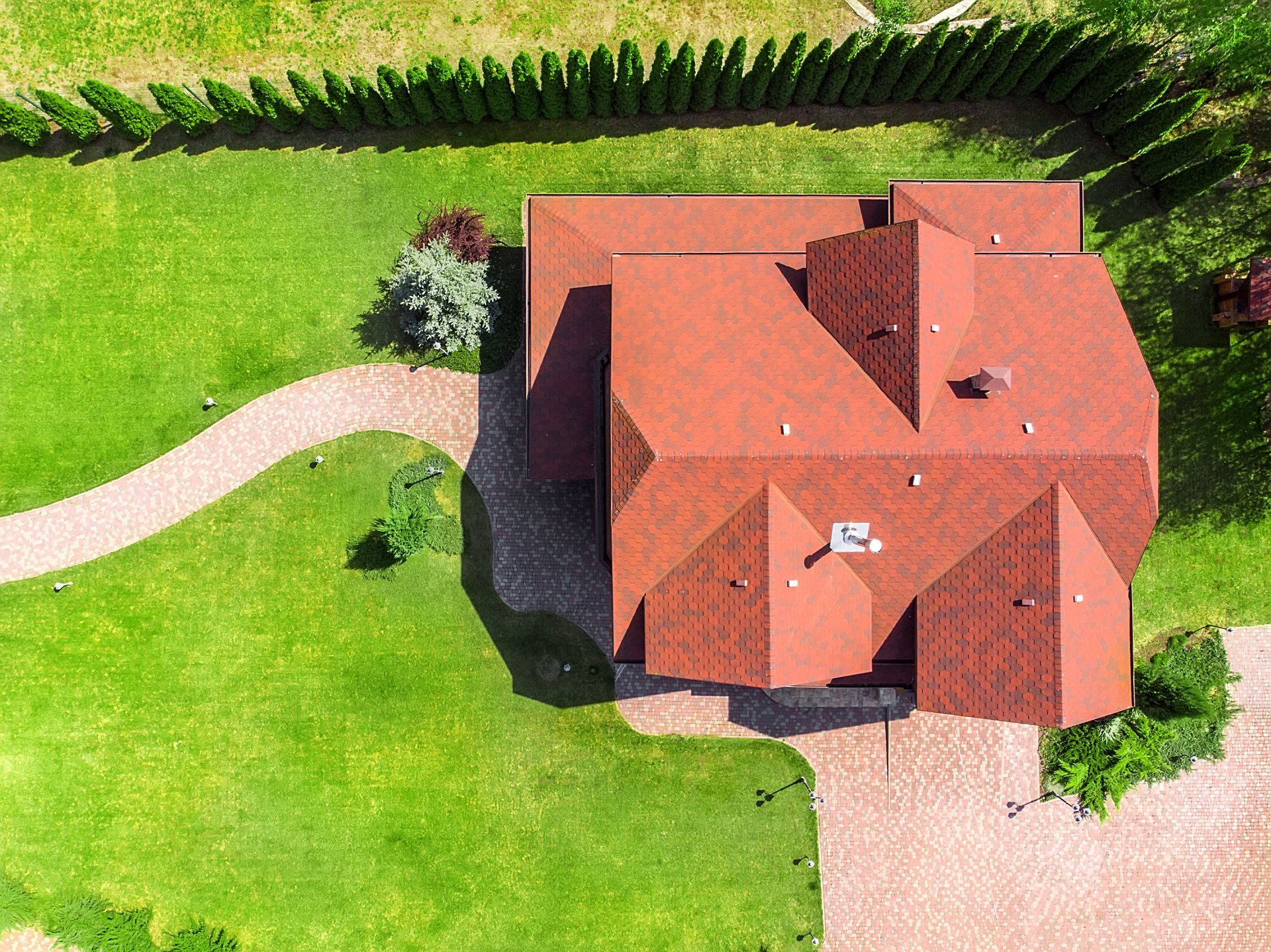 Aerial view of house