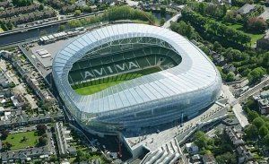 An overhead view of the Aviva Stadium Dublin