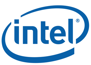 Intel logo on a white background