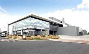 An outside view of the Microsoft factory Ireland