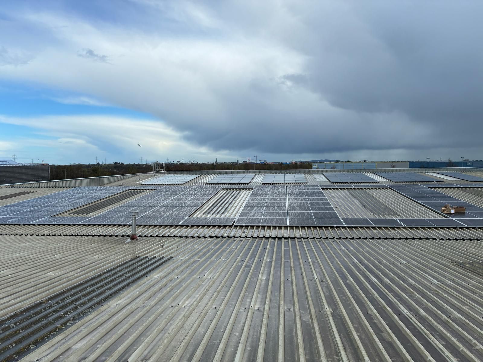 Solar panels on roof