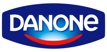 Danone Logo on a blue background