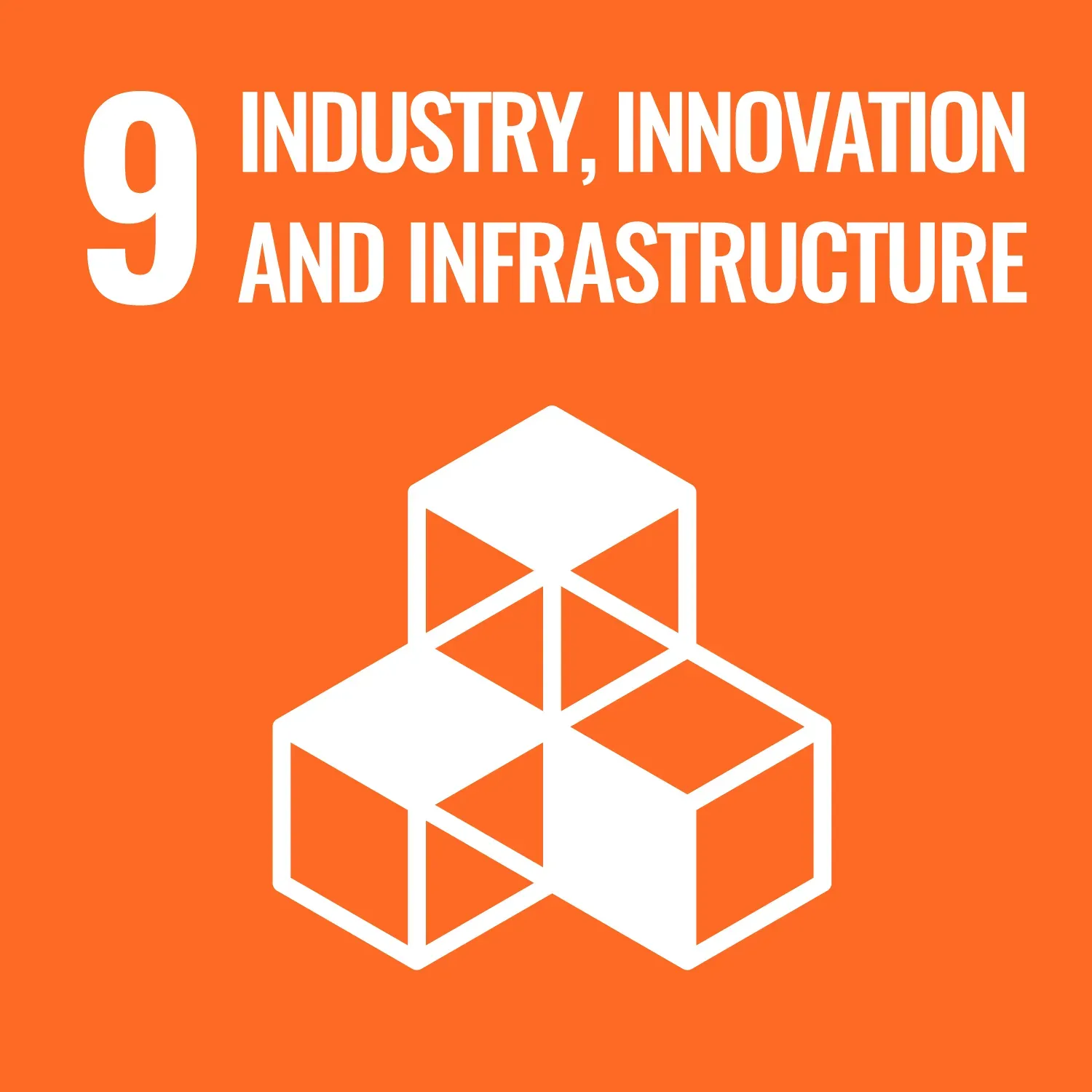 UN's sustainable development goals 9. Industry, Innovation and Infrastructure Symbol