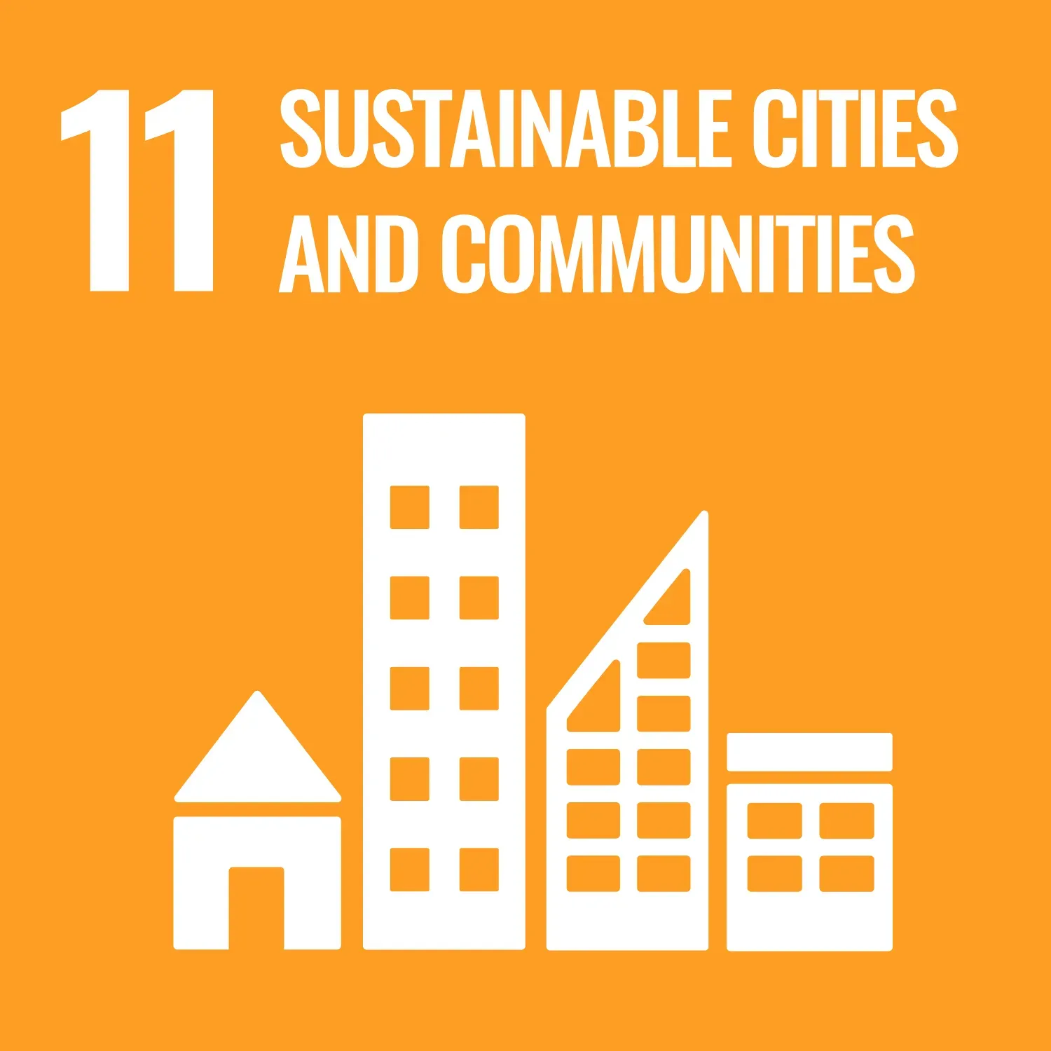 UN's sustainable development goals 11. Sustainable Cities and Communities Symbol