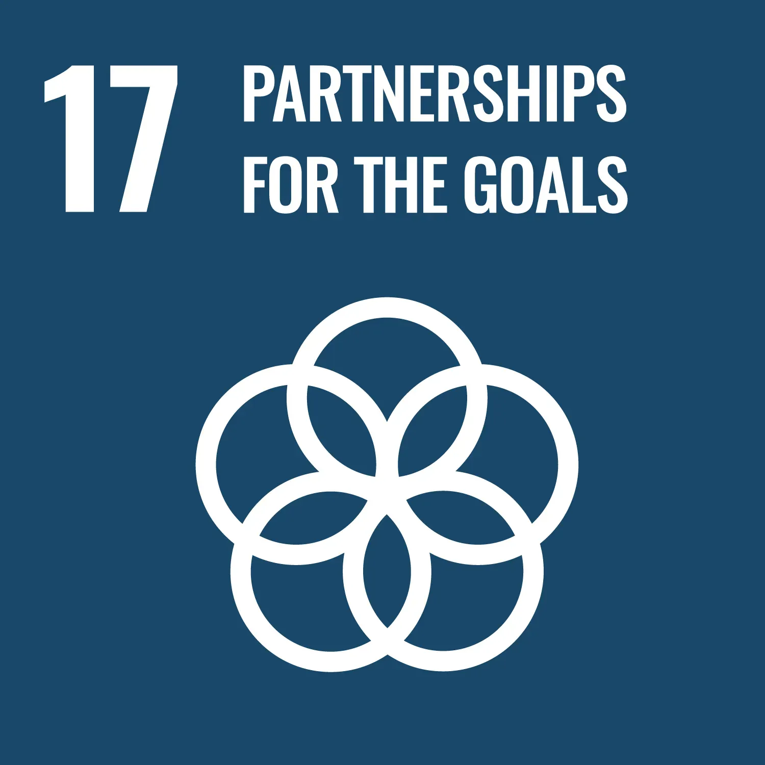 UN's sustainable development goals 17. Partnerships for the goals Symbol