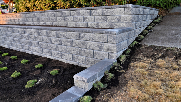 Hardscape design project in backyard