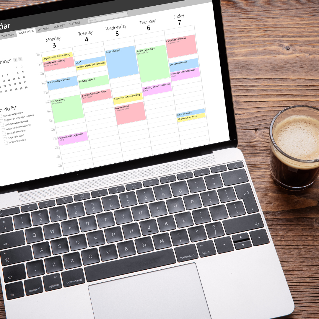 Online Booking Calendar on Laptop