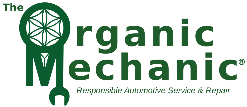 a logo for organic mechanic service and repair
