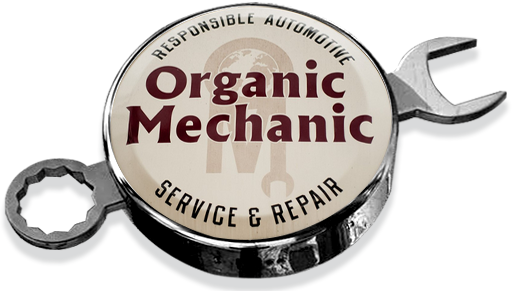 a logo for organic mechanic service and repair