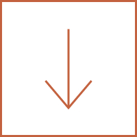 An arrow pointing down in a square on a white background.