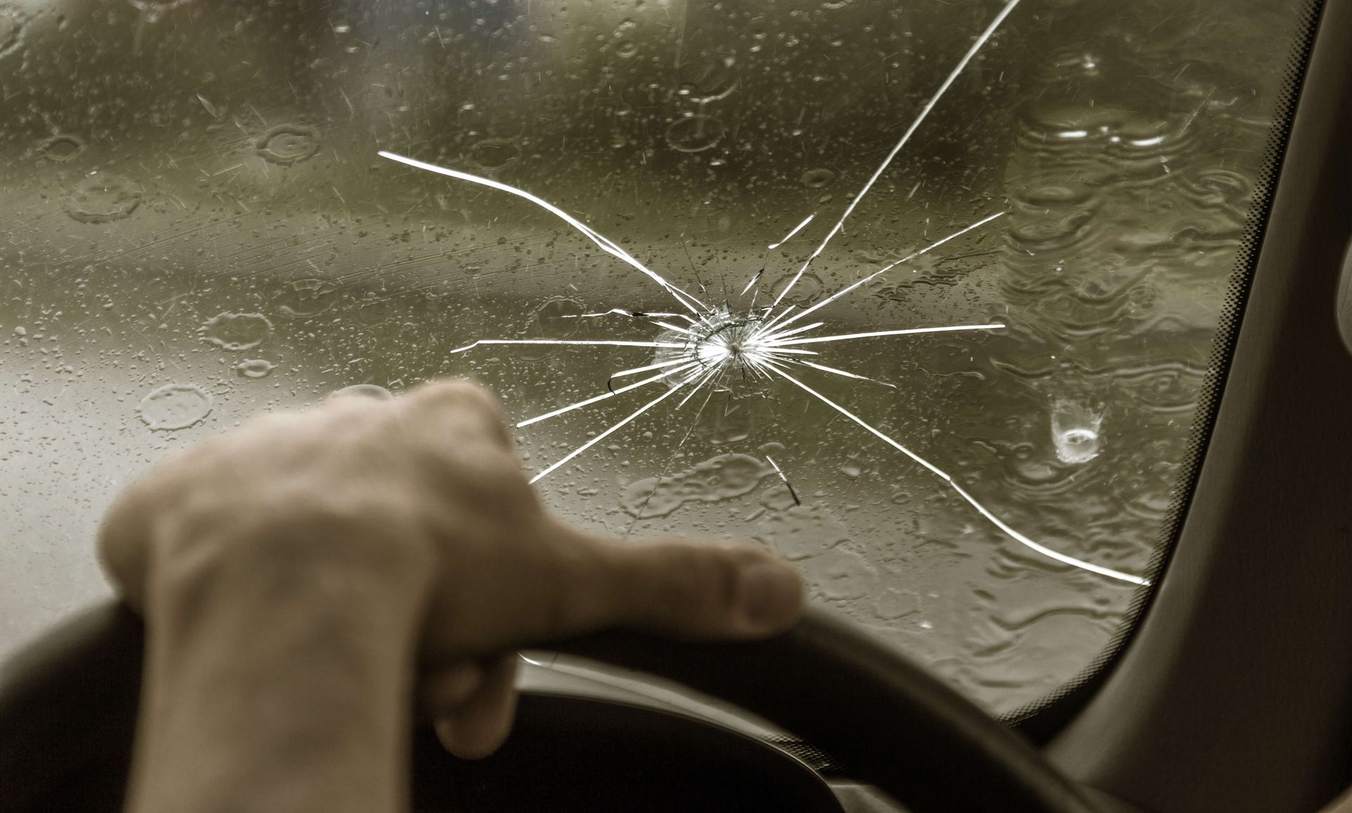 damaged windshield