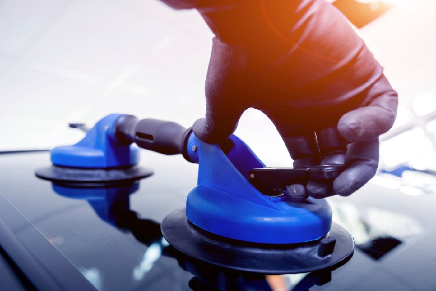 New windscreen being installed