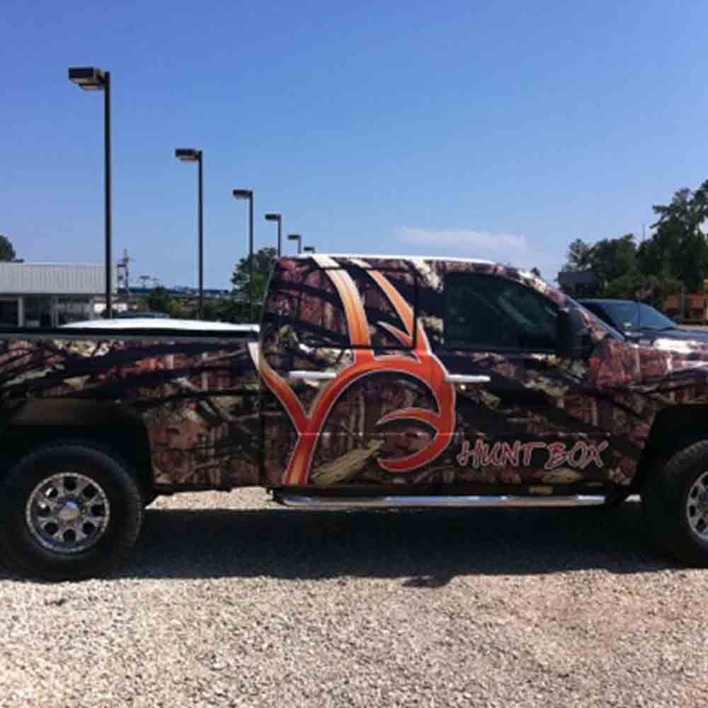 Camouflage truck with a