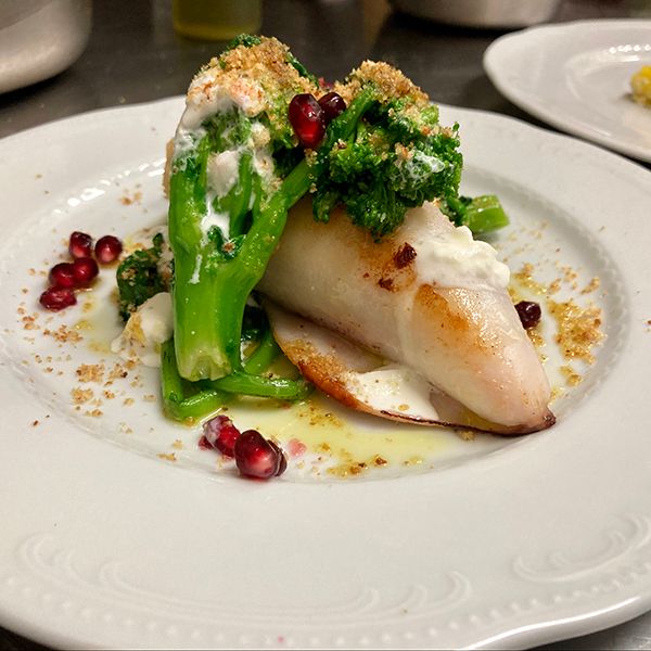 calamaro ripieno con patate cima e stracciatella