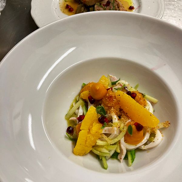 insalatina di totano con patate e zucca