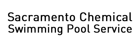 The logo for sacramento chemical swimming pool service is black and white.