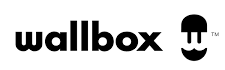 Logotipo de Wallbox: texto negro e icono con forma de medusa, con el símbolo 