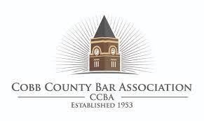 The logo for cobb county bar association ccba established 1953.