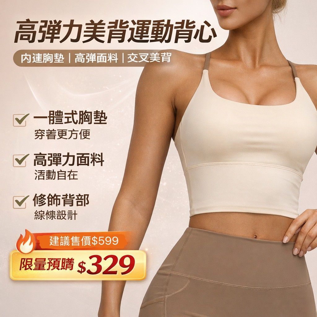 【新品上架】高彈力美背運動背心