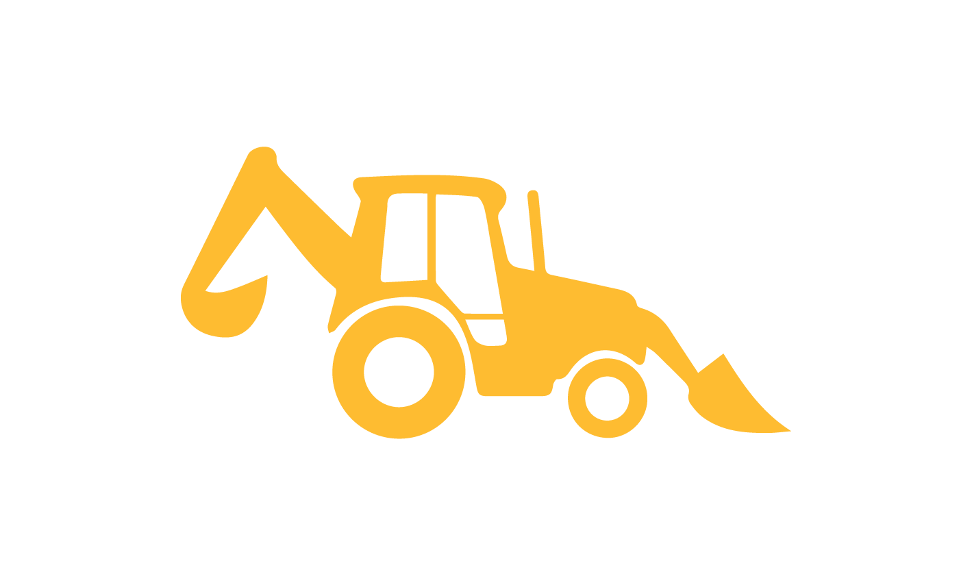 Icono de retroexcavadora amarilla.