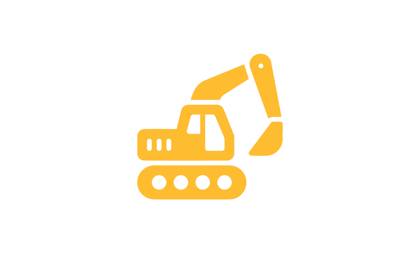 Icono de excavadora amarilla.