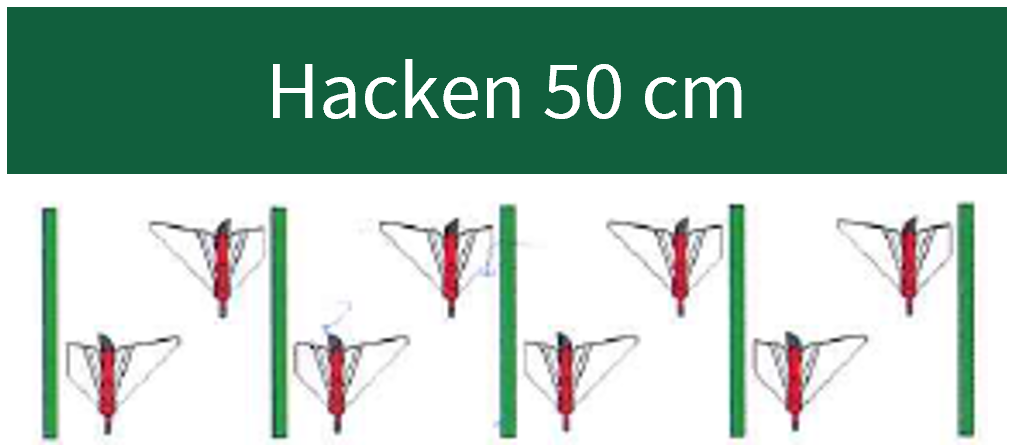 Hacken mit Offset-Flügelschar.