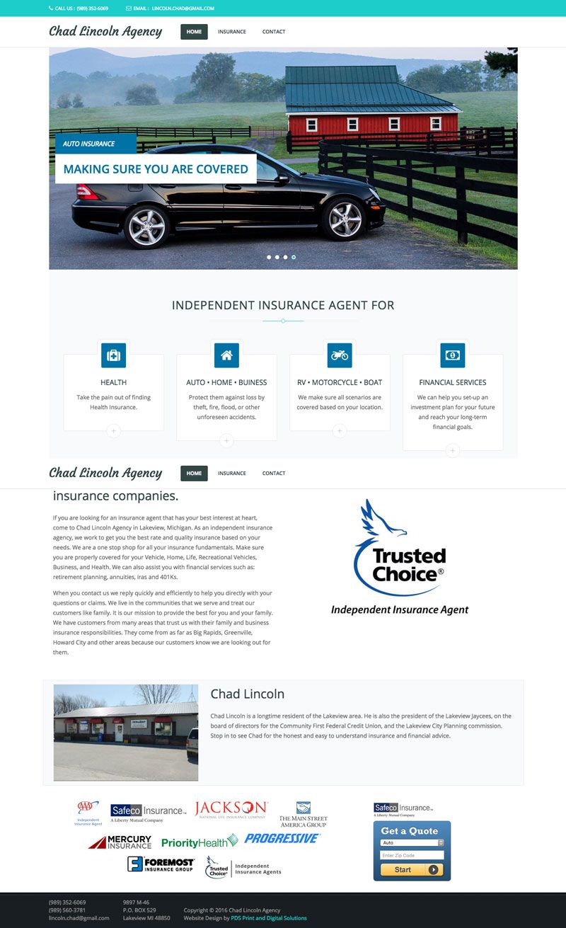 Chad Lincoln Agency homepage
