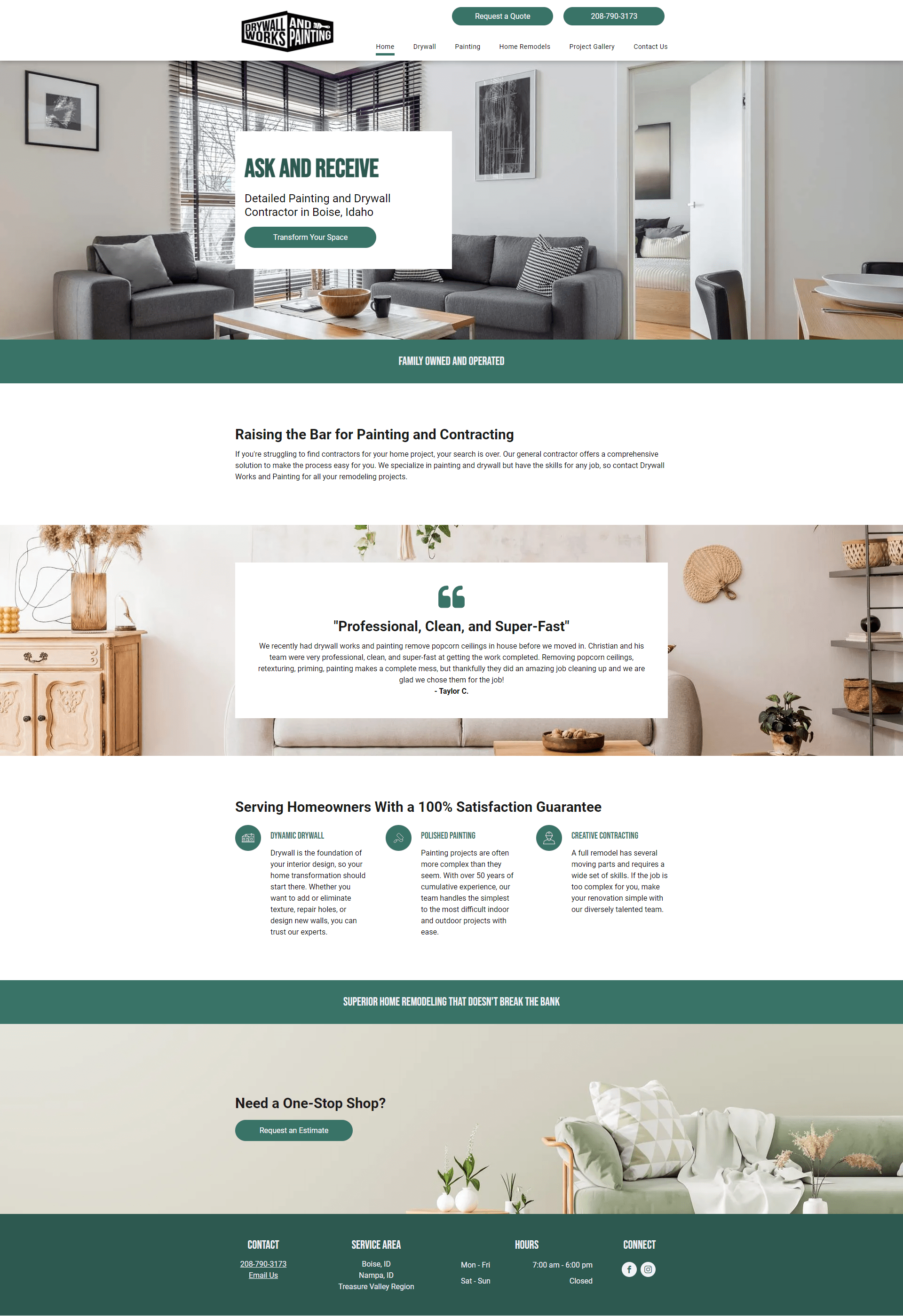 dry wall works sand painting website screenshot