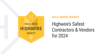 Gold Award Winner - Highwire's Safest Contractors & Vendors for 2024