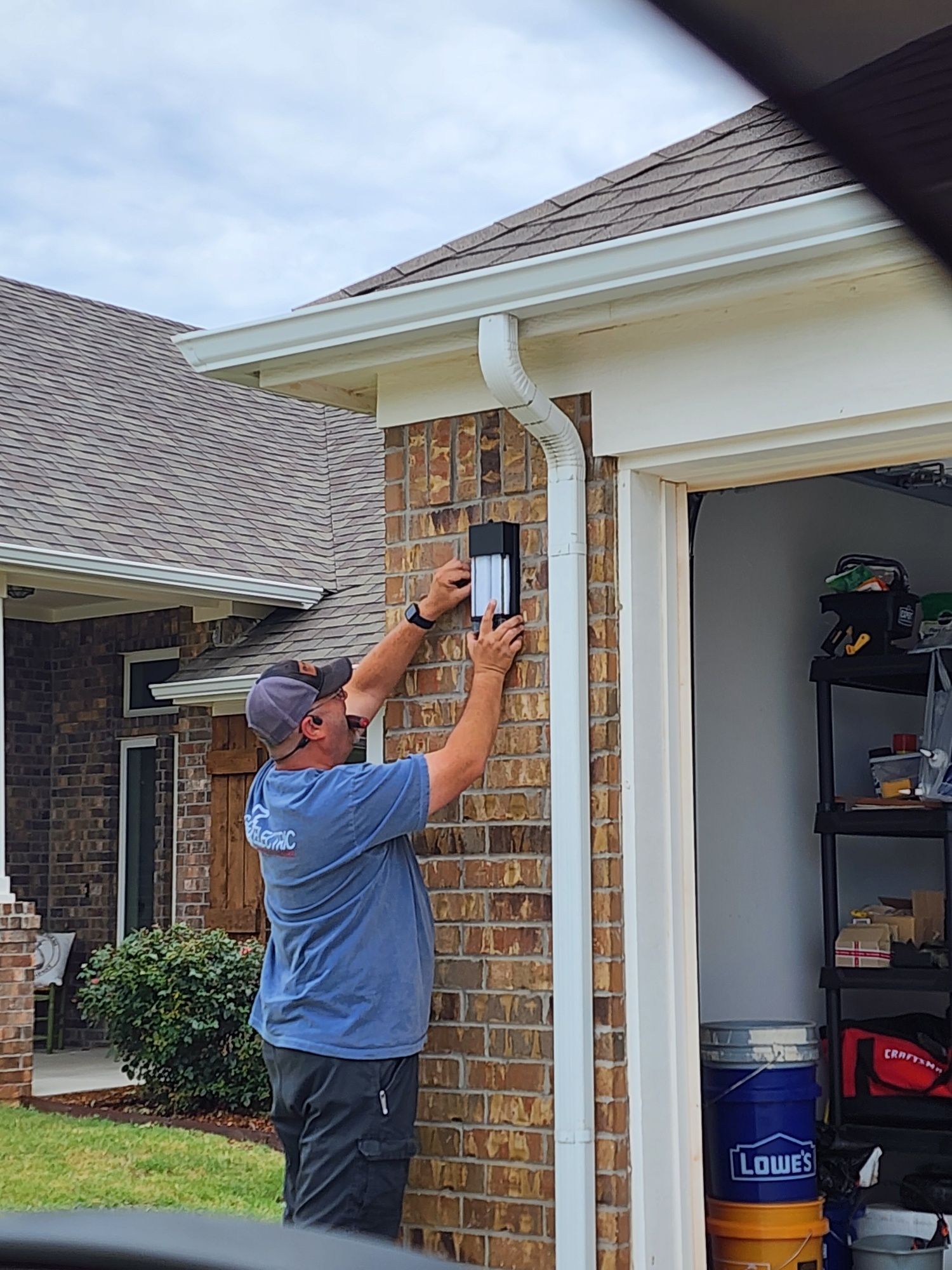 Electrician Fixing Lights – Oklahoma City, OK – B & R Electric