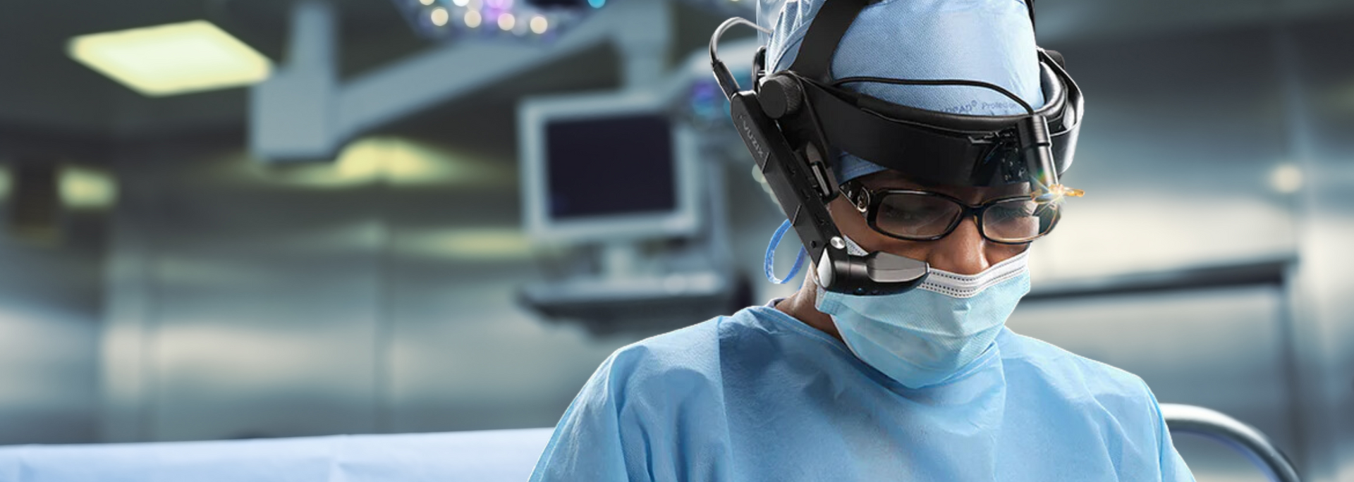 Picture of a healthcare professional wearing XR headset