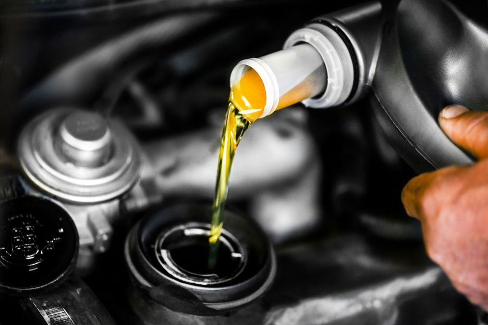 A Person is Pouring Oil Into a Car Engine — Fischer Automotive in Svensson Heights, QLD
