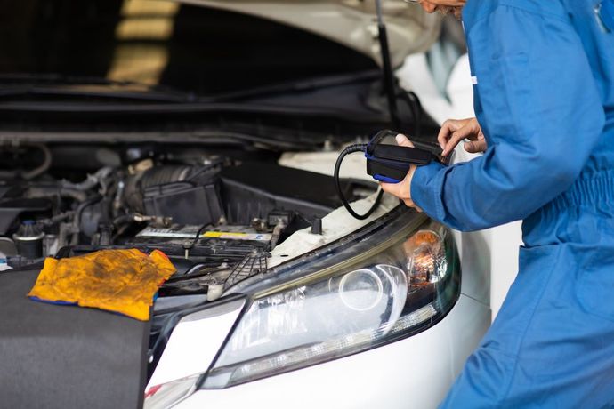 Professional Car Mechanic Checking Car Engine — Mechanical Repairs in Bundaberg, QLD
