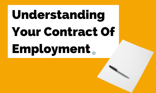 A pen is on a piece of paper next to a sign that says `` understanding your contract of employment ''.