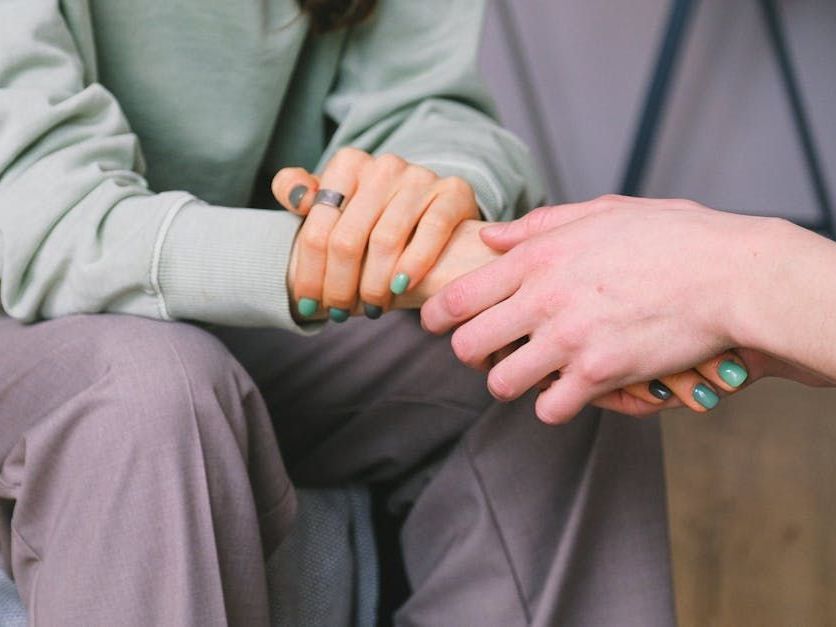 Image of hands in therapy for Sharing Temple Counseling, psychotherapists in Bordentown, New Jersery