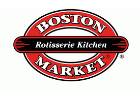 The logo for the boston market rotisserie kitchen