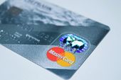 A close up of a mastercard credit card