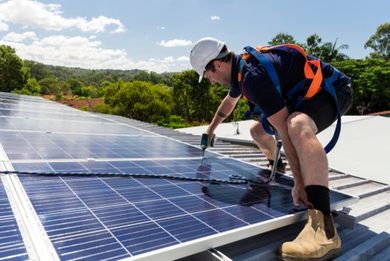 solar panel being installed