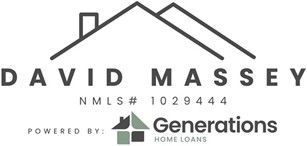 Logo for David Massey, NMLS# 1029444, powered by Generations Home Loans, featuring a house roof graphic.