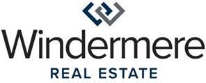 The Windermere Real Estate logo featuring a stylized blue and grey geometric icon above the company name in black text.